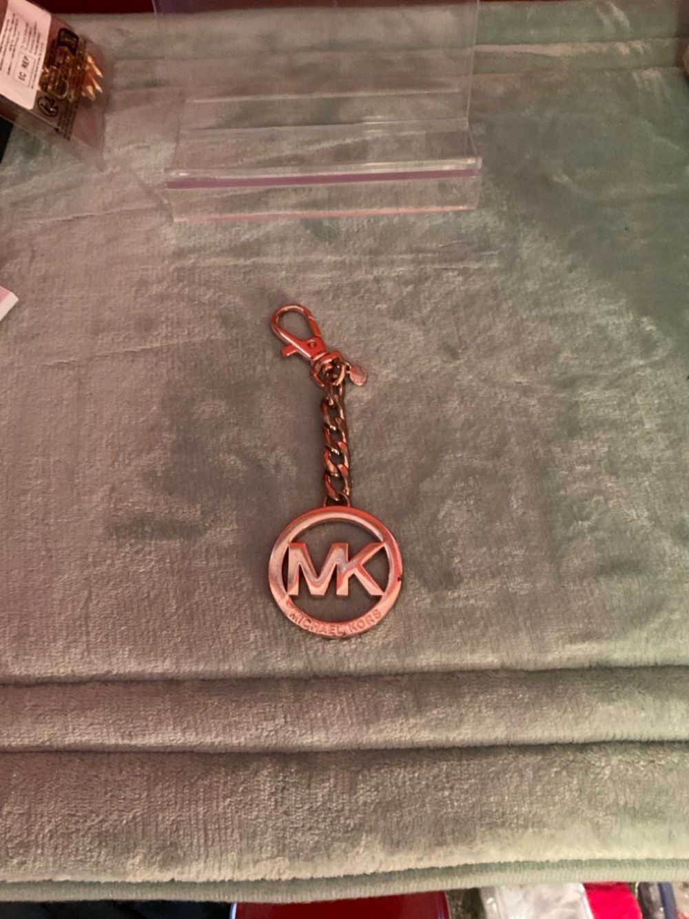 Michael Kors Rose Gold MK Circle Keychain Charm